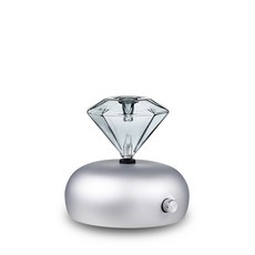 希翠斯精油香氛精油擴香儀，鑽石造型設計，安全材質，操作簡單，提升居家品味, 馬卡龍銀底座, 1個, 30ml