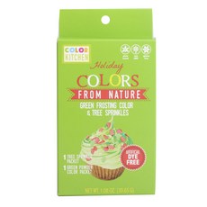 COLOR KITCHEN 來自大自然的假日色彩 綠色 糖霜色 + 樹灑 不含麩質 素食, 30.65g, 1盒