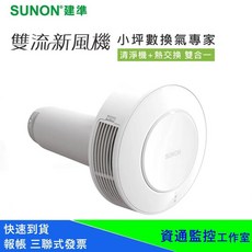 SUNON建準 雙流新風機 小坪數換氣 清淨熱交換 AHR10T24-01