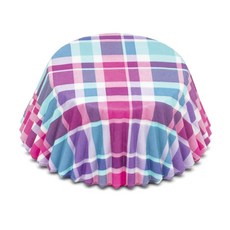 FOX RUN 蓬鬆馬德拉斯烘焙杯 50 包, 1個, 紫色+粉色