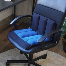 AC Rabbit 台灣製透氣舒壓氣墊腰椎支撐座墊組 椅墊 坐墊 腰靠, 藍色