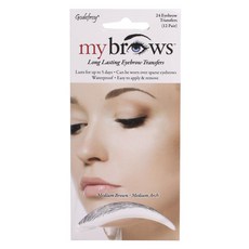 Godefroy My Brow 持久眉毛轉移中等拱形, 1個, 中褐色