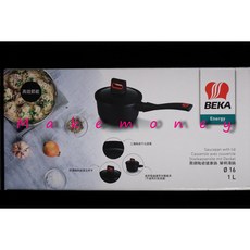 BEKA 貝卡 Energy 黑鑽陶瓷單柄附蓋湯鍋 16cm (1L), 黑色, 1個