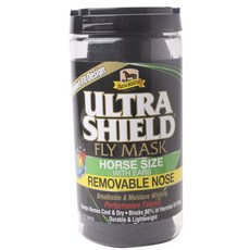 Absorbine Ultra Shield Fly Mask耳朵可拆卸式鼻子馬術用品, 單色