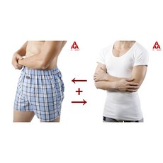 【英式格紋平口褲 圓領純白色內衣】內褲 四角褲 三角褲 平口褲 男內褲 男生內褲 男性內褲 內衣 背心 短袖 男背心