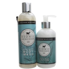 DIONIS 山羊奶沐浴露 Blue Ridge 野花禮品套組, 沐浴露 350ml + 乳液 250ml, 1個
