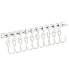 可滑動軌道掛勾 滑軌掛鉤 連排掛架 免打孔廚房收納掛桿 置物架