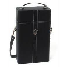 true 酒瓶皮革收納包, 1個, 黑色的