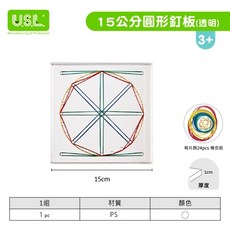 遊思樂釘板系列 15公分 20公分 23公分 27公分 釘板 橡皮筋釘板, C7016A01/15CM透明圓形釘板