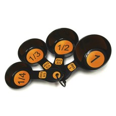 CHEF CRAFT 量杯 4 件套, 黑色+橙色