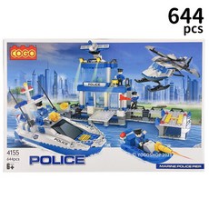 COGO 積高積木 4155 水警碼頭積木 約644pcs 新城市系列 益智玩具, 一盒入