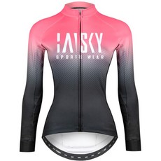 BAISKY 百士奇自行車秋冬款長袖女款抓絨長車衣 流轉 粉