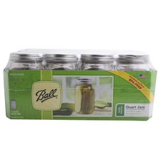 Ball 梅森 Ball夸脫玻璃寬口保存罐, 12件, 946.4毫升