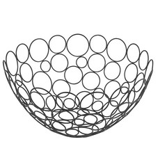 SPECTRUM Diversified Designs 多樣化造型圓形水果碗廚房收納籃, 黑色, 1個