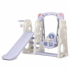 TOY MONARCH CHD-101 SUNNY JUMBO 鞦韆溜滑梯，室內兒童遊樂設施，安全環保材質，附帶籃球架, 白色