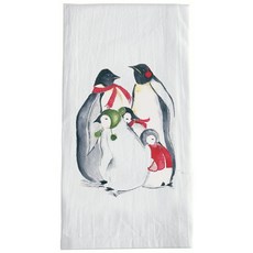 Sullivans 喇叭形毛巾企鵝廚房十字架, 1個, 白色的
