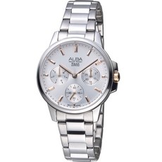 ALBA 年輕率女孩日曆腕錶(AP6511X1)-銀/34mm SK006
