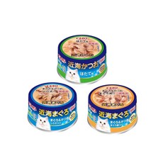 【CIAO】近海罐 貓咪濕糧罐頭 多種口味可挑選 貓零食, 鰹魚+干貝, 80g