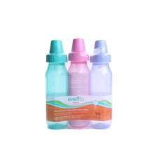 evenflo 經典粉彩慢流量奶瓶 240ml 3入, 隨機出貨, 第1階段(0~3個月), 240毫升