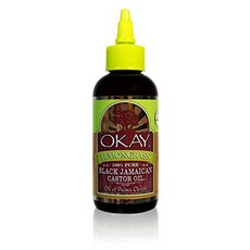 OKAY Pure Naturals 純黑色牙買加蓖麻油 檸檬香茅, 1個, 118ml