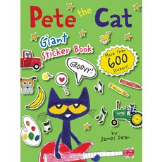 (英文圖書)Pete the Cat Giant Sticker Book 平裝版, HarperCollins, 英文