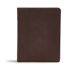CSB Study Bible Brown Genuine Leather: Red Letter Study Notes and Commentary Illustrations Ribbo... Leather, Holman Bibles, 英文, 皮革