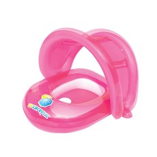 Bestway 抗UV遮陽充氣嬰兒泳圈，寶寶游泳圈，遮陽泳圈，嬰幼兒游泳必備, 粉色
