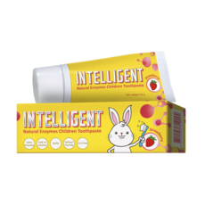 INTELLIGENT 因特力淨 兒童酵素牙膏 草莓優格口味 可吞嚥 不含氟化物 40g, 1個