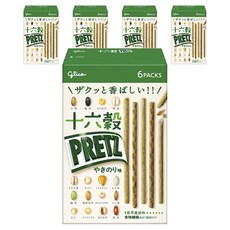 glico 格力高 PRETZ 百力滋 16種穀物餅乾棒 烤海苔口味, 60g, 5盒
