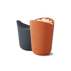 Joseph Joseph M-Cuisine單人份微波爆米花機, 2入, 橙色,灰色