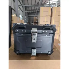 DMV 45公升不鏽鋼後箱，機車後行李箱，大容量置物箱，騎士必備, 黑, 黑