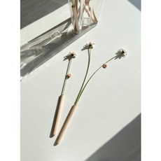 Wetnose 花朵系列蒲公英逗貓棒 韓國寵物玩具 貓玩具 互動逗貓棒, 小雛菊逗貓棒 短, 1個