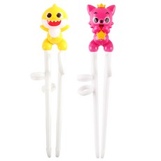 碰碰狐 鯊魚家族 鯊魚寶寶 右手學習筷 兒童學習筷 寶寶訓練筷, 1個, 黃色