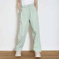 Reebok 女款側線條尼龍運動長褲