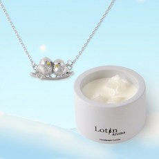【Lotin】香氛蠟燭禮盒組(白水晶 飾品自選) - 居家香氛 禮品首選, 貼貼長尾山雀鎖骨鍊