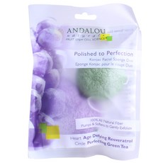 Andalou Naturals 拋光至完美魔芋面部海綿二重奏, 2件, 混色