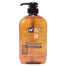 KUMANO 熊野油脂 馬油無矽靈洗髮精, 1個, 600ml