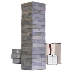 GoSports 巨型木製託林塔 Jenga 71.1cm帶遊戲板, 灰色的