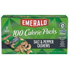 EMERALD 100 卡路里裝鹽和胡椒腰果無麩質, 7件, 17.5克