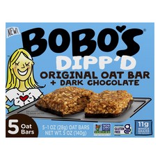BOBO'S OAT BARS Dipp D原味燕麥棒 黑巧克力款 5包入, 1盒, 140g