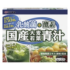 YUWA 國產大麥嫩葉青汁 牛奶+乳酸菌+酵素 30包, 1個