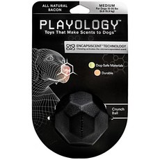 PLAYOLOGY 寵物狗用培根味多邊形球玩具 M號 6.8~15.9kg, 1個, 黑色的