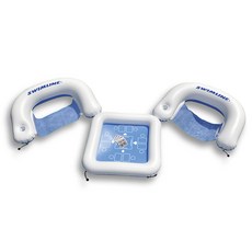 Swimline Swimline遊戲站+防水遊戲卡組合 成人用泳圈, 1個, 白+藍