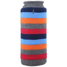 THE WORTHY DOG 條紋寵物針織毛衣, 灰色的