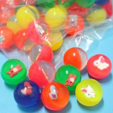 中彈力球35mm：水撈球、彈跳球、跳跳球、水漂球、橡膠球玩具，多款趣味造型, 一個入