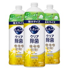 Kao 花王 Cucute 珂珂透 Clear 洗碗精 檸檬香 補充包, 3個