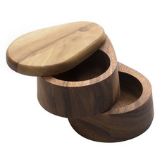 Ironwood Gourmet 雙層旋轉鹽盒調料器, 1個
