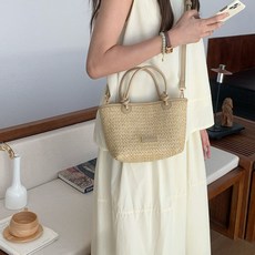 MISUE 草編手提包 韓系編織斜背包