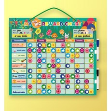 英文磁性獎勵自律板 兒童學習好習慣養成 磁性書寫板 可重複使用, 英文版綠色, 綠色, 1個