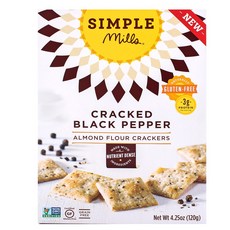 Simple Mills 杏仁餅乾 碎粒黑胡椒口味, 1盒, 120g